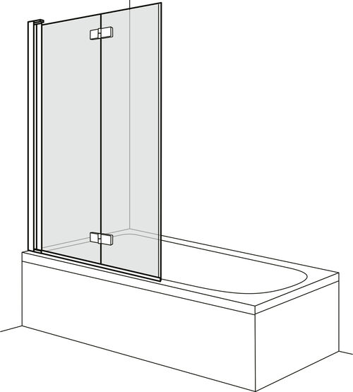 Porta girevole pieghevole Duscholux Optima 6 Argento eloxato Vetro trasparente