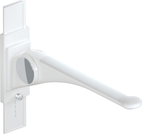 Barre d'appui relevable Hewi LifeSystem Premium Blanc de sécurite brillant Zone de préhension blanc mat