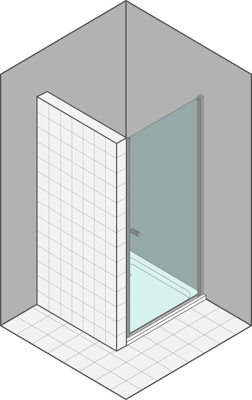 Porte battante Duka Multi-S 4000 new Argent &eacute;lox&eacute; Verre clair