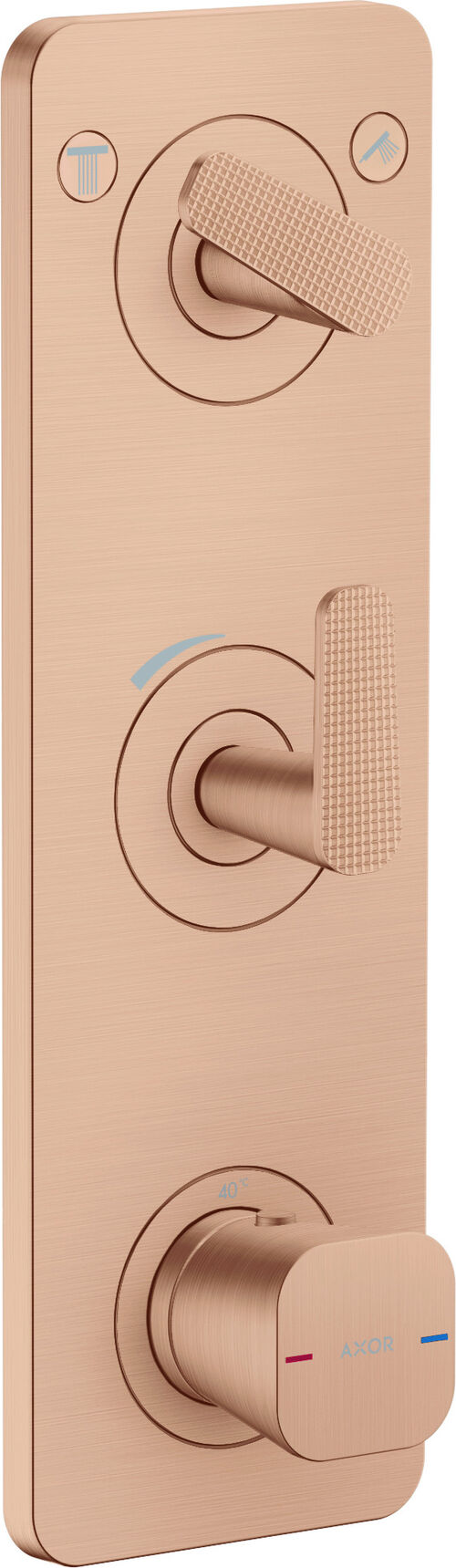 Duschsystem Axor Citterio C brushed red gold Cubit cut