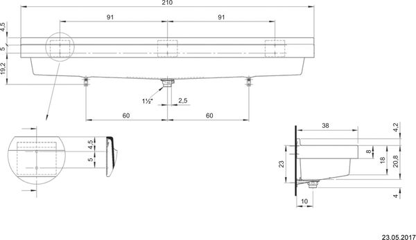 Lavabo rigole Romay Romex blanc image number 1