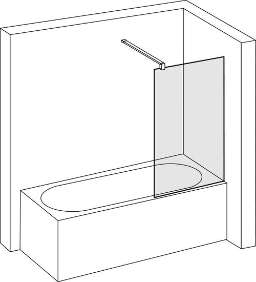 Paroi lat&eacute;rale &agrave; pose libre Alterna lin.3 Noir mat Verre clair CareTec Pro