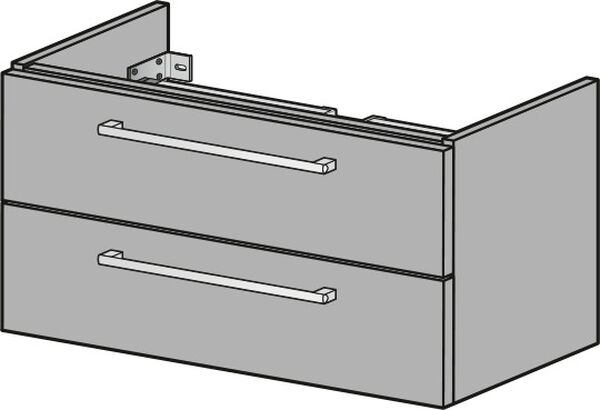 Armadio sottolavabo Alterna pro S larghezza 101 cm, altezza 46cm, profondit&agrave; 44 cm, 2 cassetti, image number 0