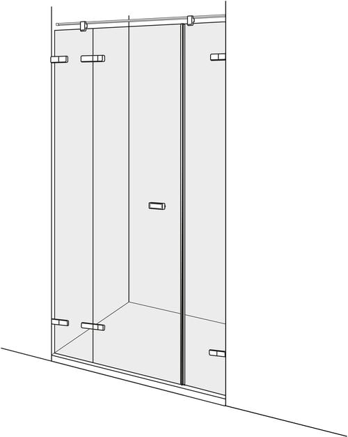 Porte battante Alterna lin.3 Chrom&eacute; Verre clair CareTec Pro