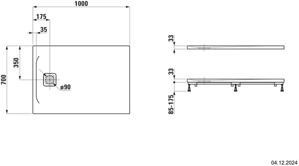 Duschenwanne Laufen Pro Superflach betongrau matt image number 1