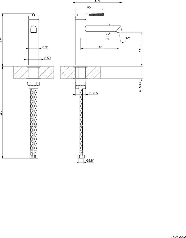 Einlochmischer Gessi Ingranaggio warm bronze PVD image number 1