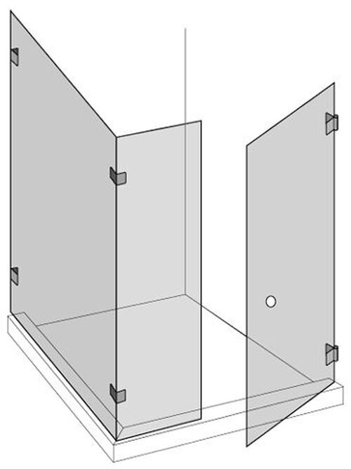 Cabine d'angle Renner Atelier 90 TSS Chrom&eacute; Verre clair