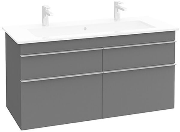 Waschtischm&ouml;bel Venticello Weiss hochglanz Griff verchromt image number 0