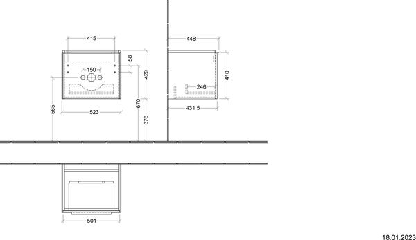 Meuble sous-lavabo Villeroy & Boch Subway 3.0 Cashmere grey image number 1