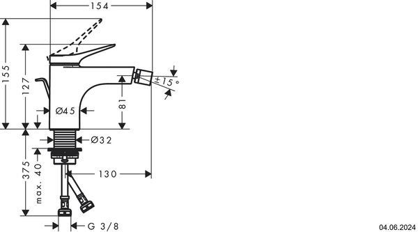 Bidetmischer Hansgrohe Vivenis Brushed black chrome image number 1