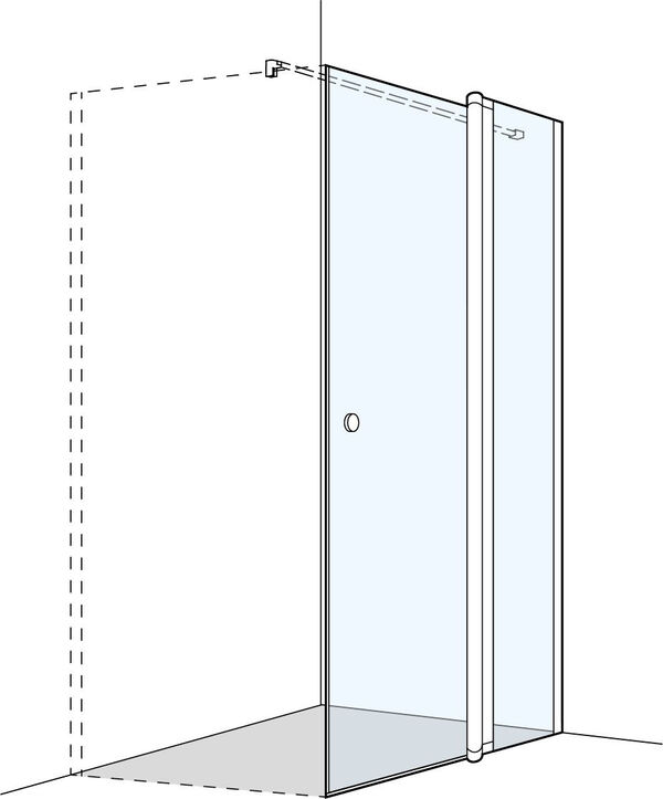 Pendeltüre Koralle S300 silberfarbig Echtglas klar image number 0