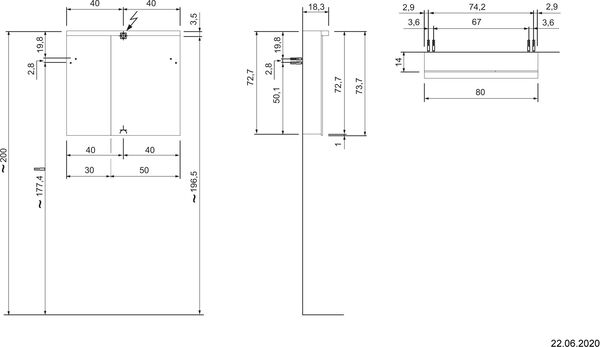 Spiegelschrank Alterna format LED plus pistaziengrün image number 1