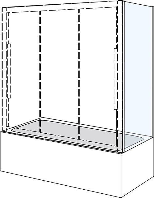 Seitenwand Koralle S400 Silberfarbig Echtglas klar Plus