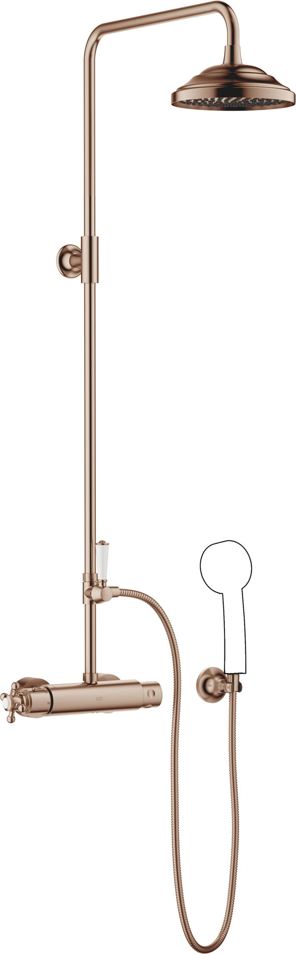 Termostato da doccia con doccia fissa Dornbracht Madison, distanza 135 - 165 mm, s 420 mm, tubo image number 0