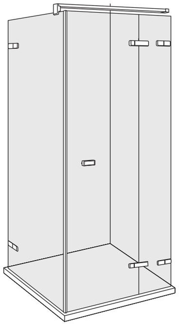 Porta battente Duscholux Viva, Parete laterale fino a 180 x 180 cm, profilo a destra, con parete image number 0