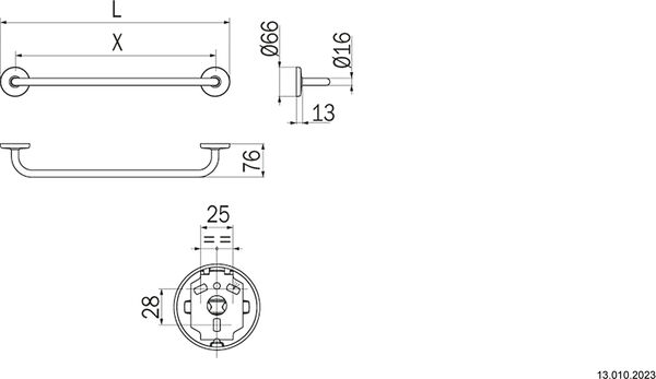Barre à linge de bain Inda Export Chromé image number 1