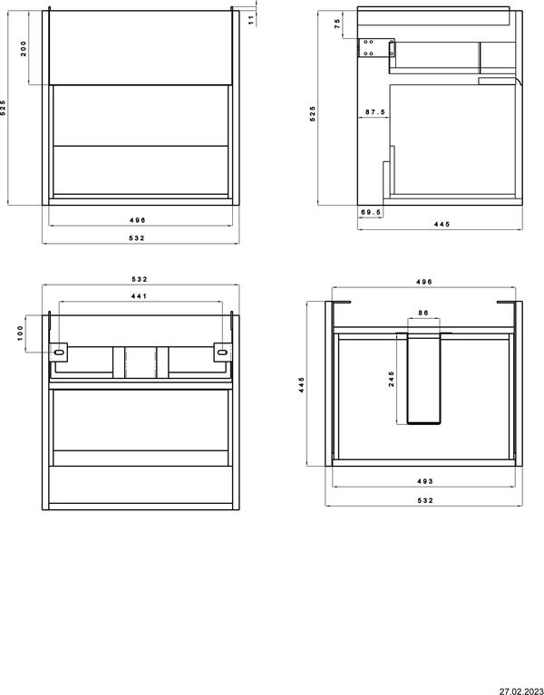 Meuble sous-lavabo Alterna calea S Anthracite image number 1