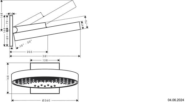 Regenbrause Hansgrohe Rainfinity Gold optic image number 1