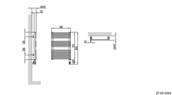 Radiateur de bain Alterna pali noir mat résistance électrique à droite image number 4
