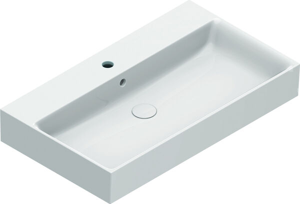Lavabo d'appoggio Alterna elena, 80 x 47 cm, con foro per rubinetteria, altezza 12 cm, con image number 0