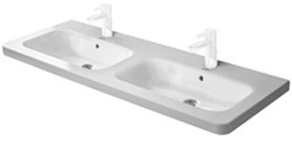 Lavabo doppio per mobili DuraStyle, 130 x 48 cm con 2 fori per con troppopieno image number 0