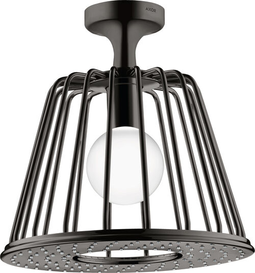Pomme de douche Axor Lampshower Nendo &frac12;" avec effet pluie Polished black chrom