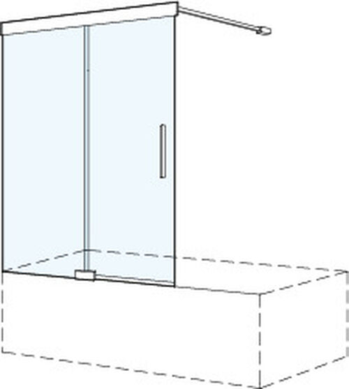 Porta scorrevole a posa libera Koralle S505 Plus Nero opaco Vetro trasparente Plus