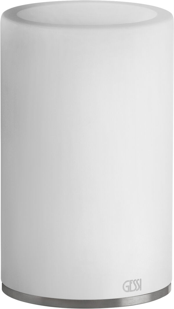 Portabicchiere Gessi 316 modello d'appoggio bacinella in corian satinato bianco image number 0