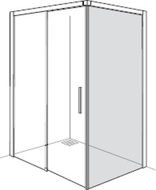 Cloison latérale Alterna liva Argent éloxé Verre clair CareTec Pro