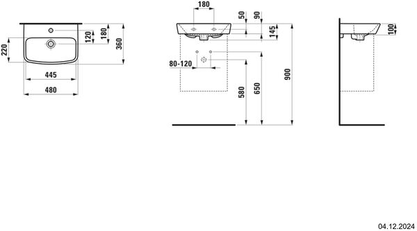 Wandbecken Laufen Moderna R 48 x 36 cm Pergamon image number 1