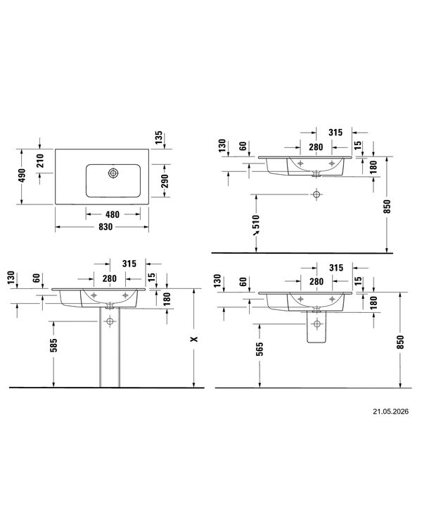 M&ouml;belwaschtisch Duravit Me by Starck Weiss matt Cleaneffekt image number 1