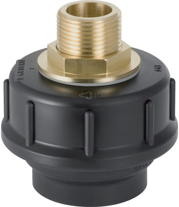 Raccordo a vite Geberit PE nipplo in ottone, D. 50 mm, 3/4" x 18  image number 0