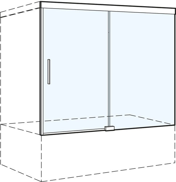Gleittüre Koralle S606 Plus, Festelement rechts, Breite 160,1 - 180 cm, 2-teilig, Höhe 150 cm, mit image number 0