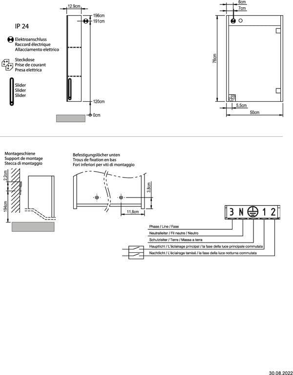 Spiegelschrank Sidler Focus LED AP Weiss Lichtfarbe stufenlos verstellbar 2000-6500 K image number 3