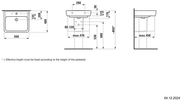 Waschtisch Pro 55 x 48 cm Weiss image number 1