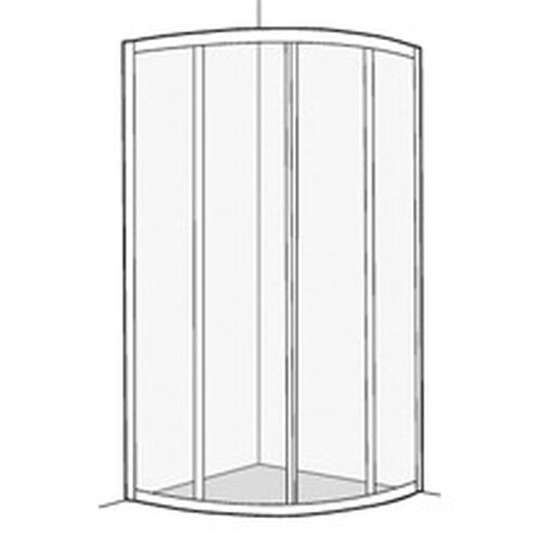 Eckeinstieg Koralle Twiggy Top VKSTT Viertelkreis Silberfarbig Echtglas klar