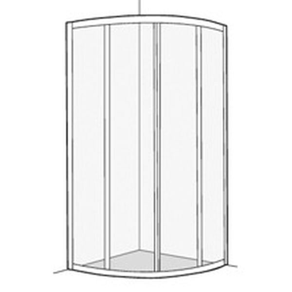 Eckeinstieg Koralle Twiggy Top VKSTT Viertelkreis Silberfarbig Echtglas klar image number 0