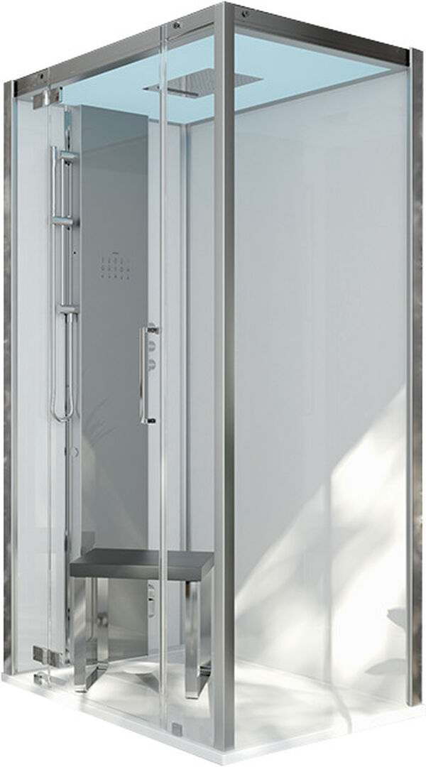 Dampfdusche Hoesch Sense Perience weiss Echtglas klar EverClean image number 0