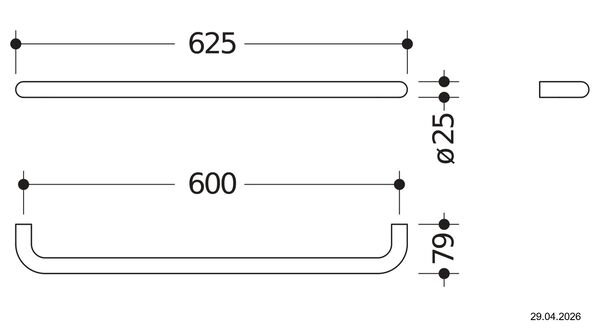 Haltegriff Hewi System 480 Edelstahl glanz Standard image number 1