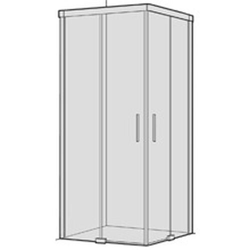 Cabina diagonale Koralle S600 Plus Nero Vetro trasparente Duschguard