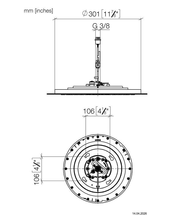 Pomme de douche arrosoir Dornbracht avec lumi&egrave;re Chrome matt image number 1
