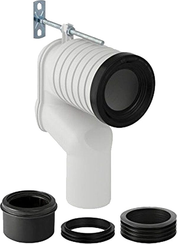 Ablaufbogen Vario Ø 100 mm, Befestigungsmaterial Anschlussbereich 15 - 30,5 cm image number 0
