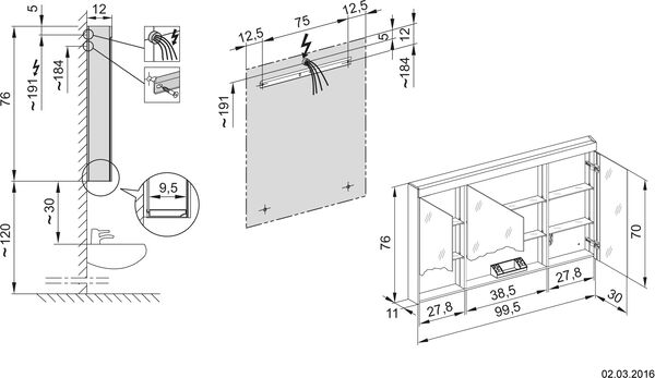 Spiegelschrank Schneider Pata LED Weiss image number 1