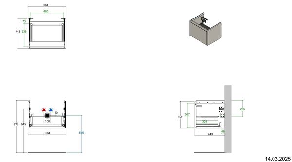 Meuble sous-lavabo Alterna pro S Anthracite image number 3