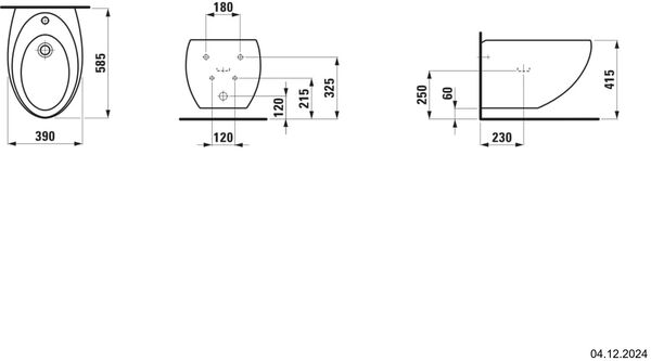 Wand-Bidet Alessi One Weiss Cleaneffekt image number 1