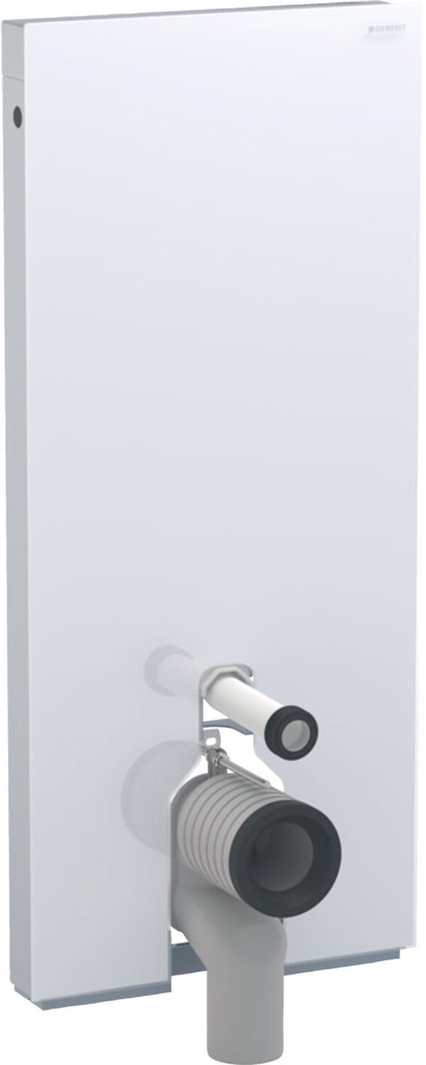 Sanitärmodul Geberit Monolith für Standklosett,H:113,5-115,5 B: 50,5 cm, T: 10,6 cm Front in Glas weiss image number 0