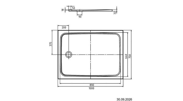Receveur de douche Kaldewei Cayonoplan 75 x 100 cm Blanc mat Standard image number 3