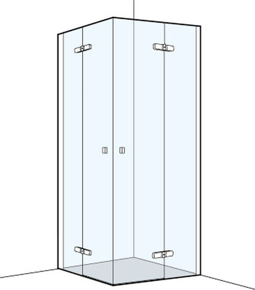Eckeinstieg Koralle S500 Plus silver polish Echtglas klar Duschguard