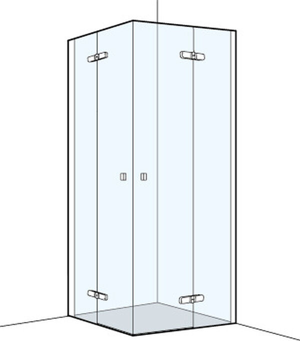 Eckeinstieg Koralle S500 Plus silver polish Echtglas klar Duschguard image number 0