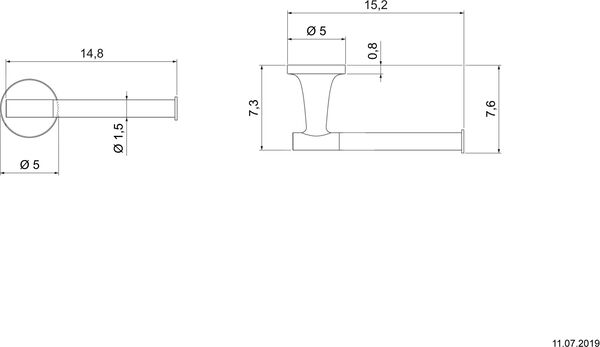 Porte-papier Duravit Starck T Noir mat image number 1